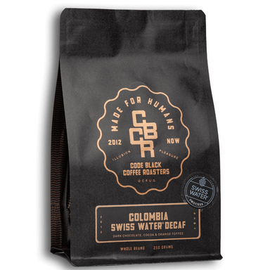 Code Black Coffee Decaf 250g / Whole Beans Colombia Swiss Water Decaf